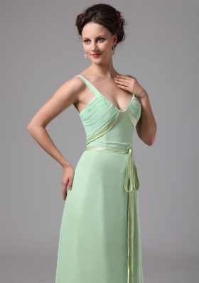 Spaghetti Straps Apple Green Floor-length Mother Dress