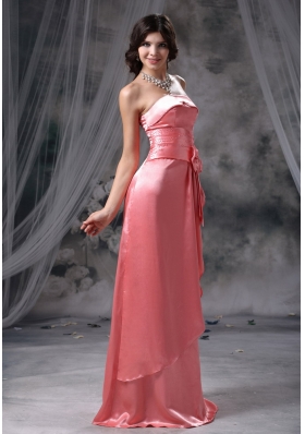 Taffeta Watermelon Red Floor-length Bridesmaid Dress Strapless