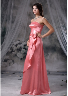 Taffeta Watermelon Red Floor-length Bridesmaid Dress Strapless