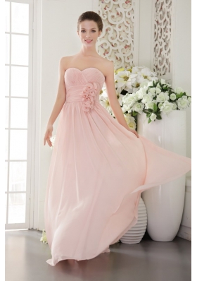 Pink Empire Floor-length Chiffon Prom Evening Dress