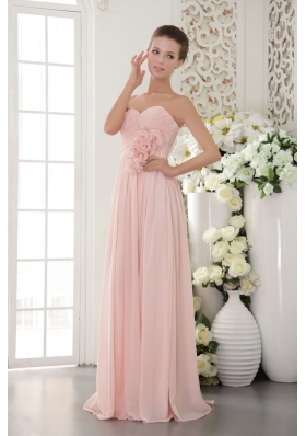 Pink Empire Floor-length Chiffon Prom Evening Dress