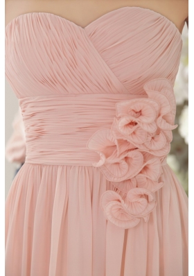 Pink Empire Floor-length Chiffon Prom Evening Dress