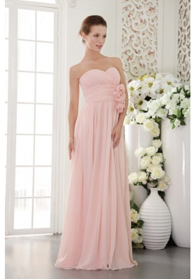 Pink Empire Floor-length Chiffon Prom Evening Dress