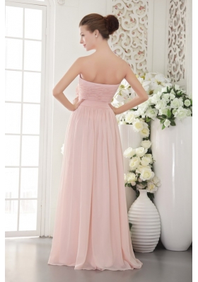 Pink Empire Floor-length Chiffon Prom Evening Dress