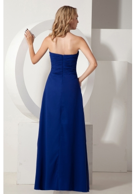 Royal Blue Beading Prom Evening Dress Floor-length Chiffon