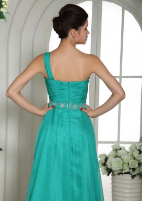 One Shoulder Turquoise One Shoulder Prom Celebrity Dress