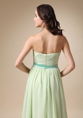 Yellow Green Empire Floor-length Chiffon Evening Dress