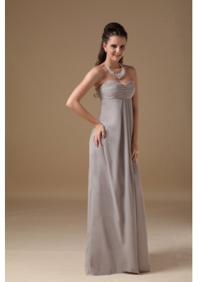 Grey Sweetheart Floor-length Chiffon Ruched Prom Dress