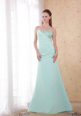 Apple Green Sweetheart Brush Train Beading Prom Dress