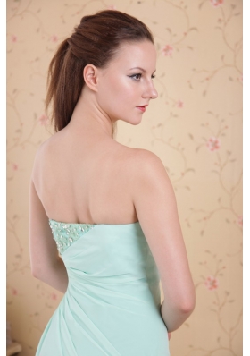 Apple Green Sweetheart Brush Train Beading Prom Dress