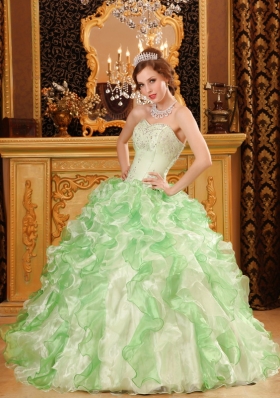 Multi-color Beading Ruffles Sweet 16 Dress