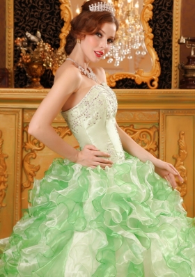 Multi-color Beading Ruffles Sweet 16 Dress