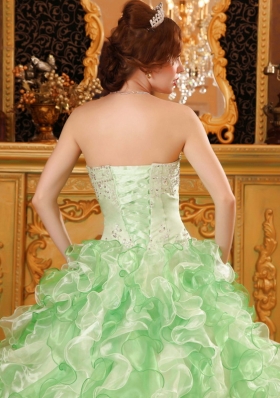 Multi-color Beading Ruffles Sweet 16 Dress