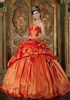 Dresses for Sweet 15 Orange Red Ball Gown Pick-ups