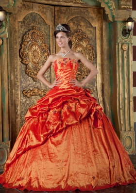 Dresses for Sweet 15 Orange Red Ball Gown Pick-ups