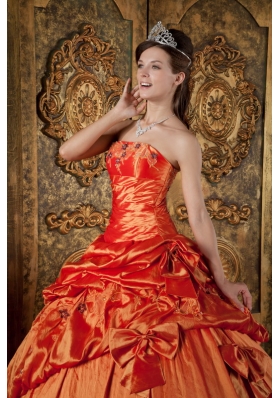 Dresses for Sweet 15 Orange Red Ball Gown Pick-ups