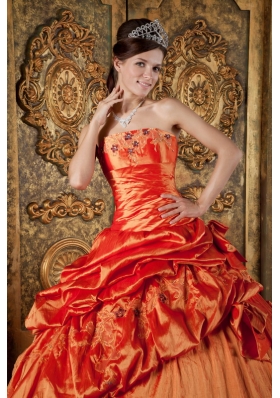 Dresses for Sweet 15 Orange Red Ball Gown Pick-ups