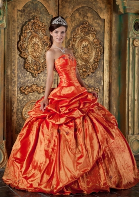 Dresses for Sweet 15 Orange Red Ball Gown Pick-ups