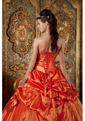 Dresses for Sweet 15 Orange Red Ball Gown Pick-ups