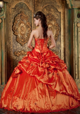 Dresses for Sweet 15 Orange Red Ball Gown Pick-ups