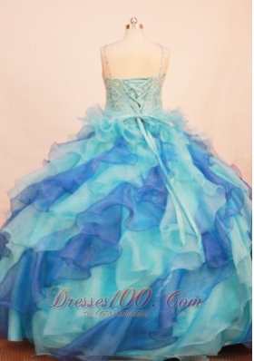 Colorful Ruffles Gorgeous Pageant Dress Spaghetti Straps