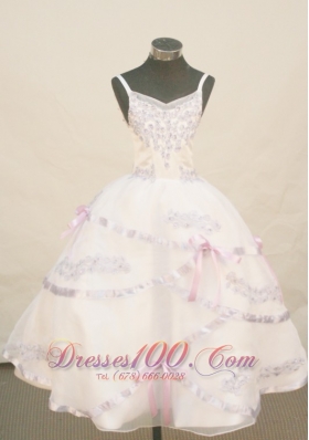 Princess Pageant Dress Spaghetti Straps White and Purple