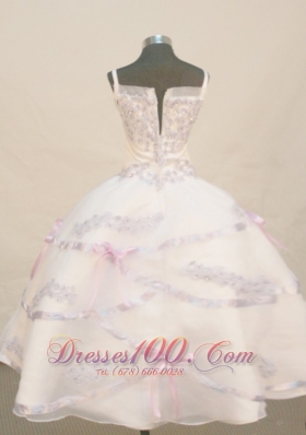 Princess Pageant Dress Spaghetti Straps White and Purple