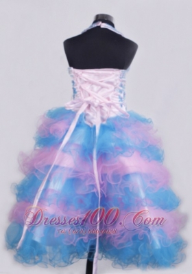 Colorful Beaded Appliques Little Girl Pageant Dresses