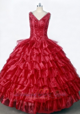 Little Girl Pageant Dresses With Ruffles and Beadings