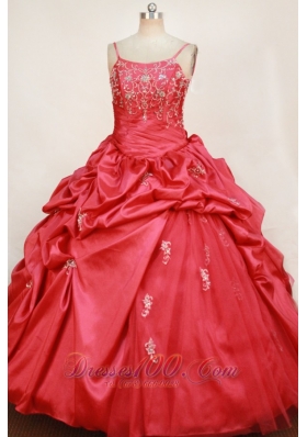 Red Pick-up straps Little Girl Pageant Dresses