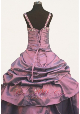 Beading Pick-ups Straps Pageant Ball Gowns for Teenagers