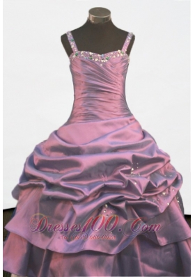 Beading Pick-ups Straps Pageant Ball Gowns for Teenagers