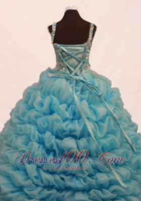 Cute Pick-ups Beading Pageant Gowns for Little Girls Strap