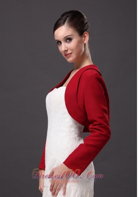 Red Long Sleeves Elegant Jacket for formal