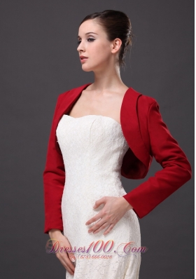 Red Long Sleeves Elegant Jacket for formal