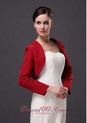 Red Long Sleeves Elegant Jacket for formal