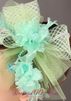 Colorful Tulle Wedding Headpieces With Beads