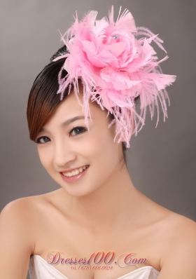 Feather Beaded Flower Headpieces for Wedding