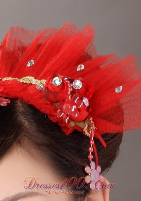 Perfect Red Rhinestone Wedding Hair Accessories