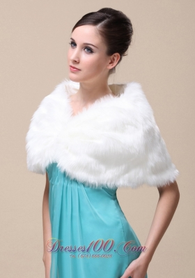 Rabbit Fur Wedding Shawl V-neck for formal