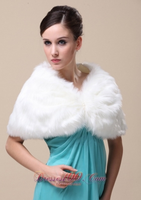 Rabbit Fur Wedding Shawl V-neck for formal