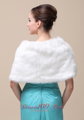 Rabbit Fur Wedding Shawl V-neck for formal