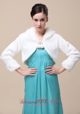 Fox Fringed Fur Winter Wedding Shawl Ivory High-neck