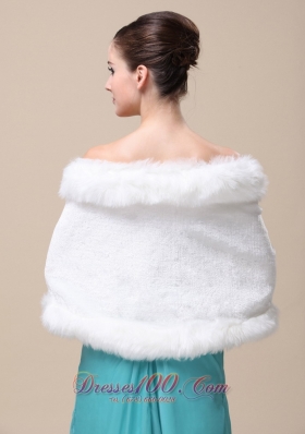 Faux Fur Wedding Shawl Open Front Style