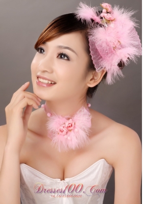 Sassy And Pretty Tulle Feather Headflower Pink