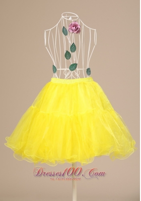 Yellow Hot Selling Petticoat Mini-length Tiers