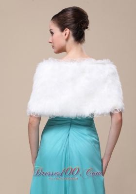 Faux Fur Special Shawl for Wedding Bowknot