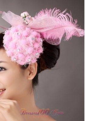 Lovely Side Clamp Headpieces Feather Rhinestone