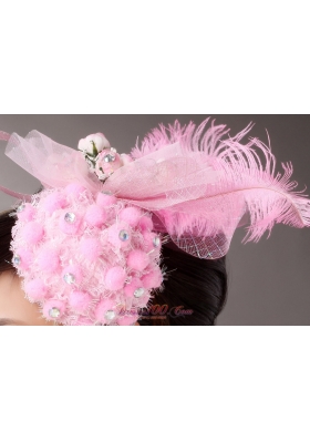 Lovely Side Clamp Headpieces Feather Rhinestone