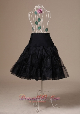 Brand New Black Wedding Petticoat Organza Tea-length